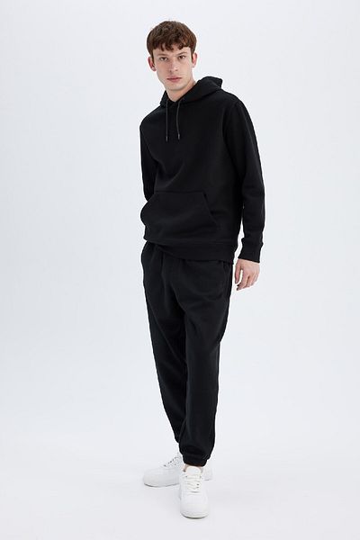 DeFacto Μαλακό πουπουλένιο φούτερ Basic Hooded - Kangaroo Pocket, Regular Fit X8283az24au