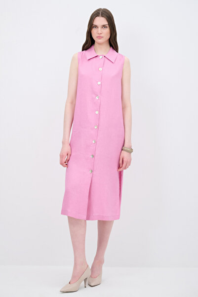 Love My Body Keten Gömlek Elbise