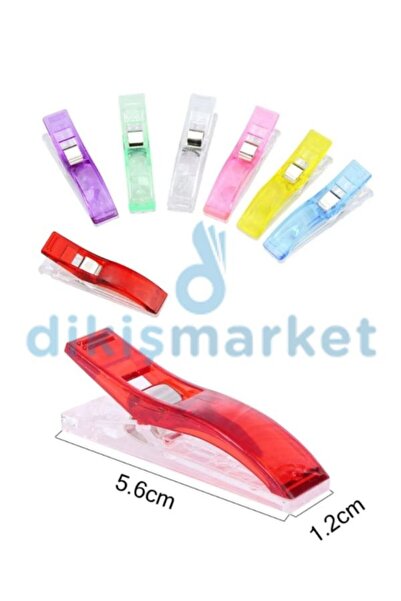 dm dikişmarket Dikiş Nakış Kumaş Kağıt Maşası Plastik Klips Tutucu Mandal Büyük Boy 10ADET