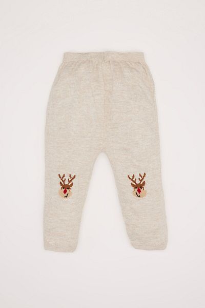 DeFacto New Year Printed Baby Boy Set - Crew Neck, Long Sleeve, Knit Sweater, Elastic Waist Bottom C9600A