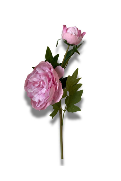 NilCan Flora Yapay Çiçek Çift Dallı ve Tomurcuklu Islak Dokulu Pembe Şakayık