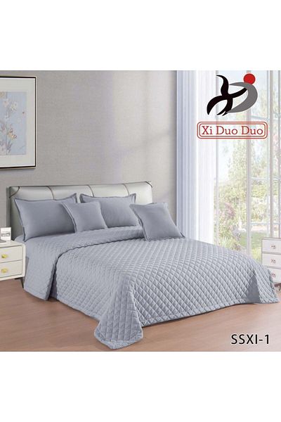 XI DUO 6 Pieces King Size Duvet Cover Set 230 x 250 cm Reversible Double Solid Color All Season Bedding Set