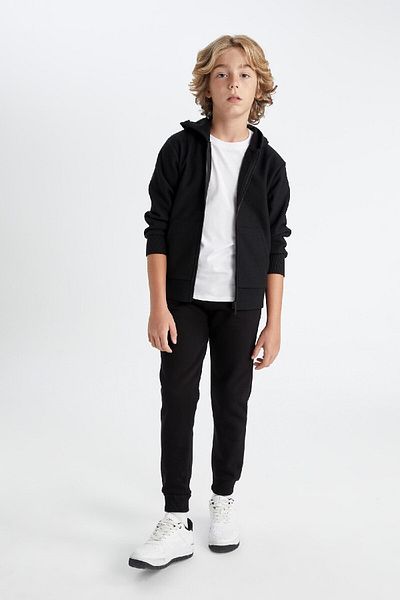 DeFacto Boy's Black Waist Elastic Pocket Jogger School Sweatpants 25k801t01295