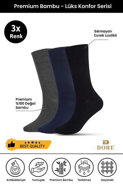 Dore Original Men's Premium Bamboo Seamless Long Socks Confort Model