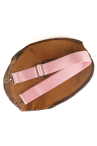 Prestij Boncuk Kumaş Çanta Sapı Ayarlanabilir Polyester Parlak Çapraz Askı Model - Pembe