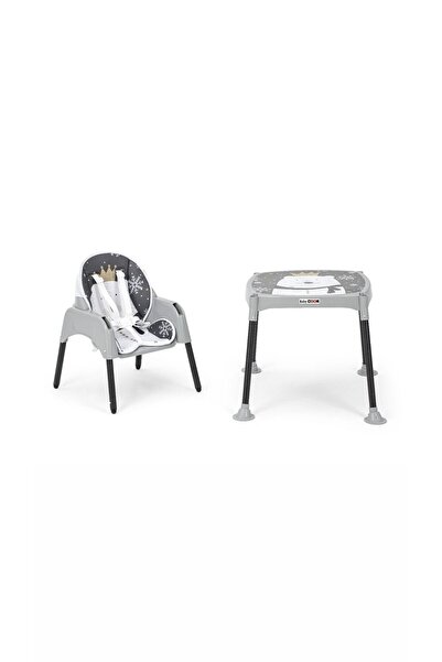 babydoor & Mama Panda Çalışma Masalı Pedli Mama Sandalyesi Gri 3 In 1