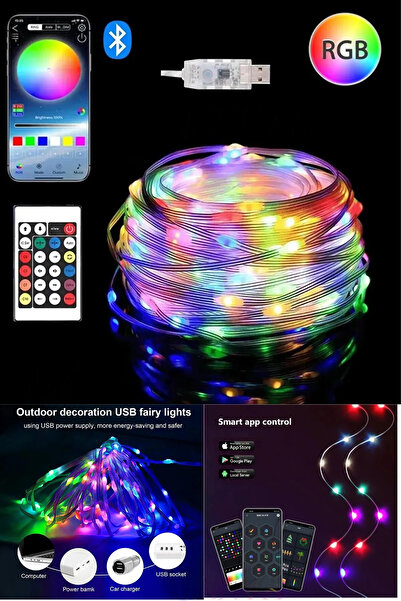 BYSHOME 10 Metre Yeni Nesil Sese Duyarlı Kumandalı Bluetooth ile Telefona Bağlanabilir Smart Şerit Led