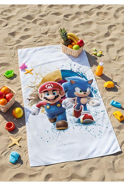 Viadela "Sonic Beach Towel - Super Speed Fun"