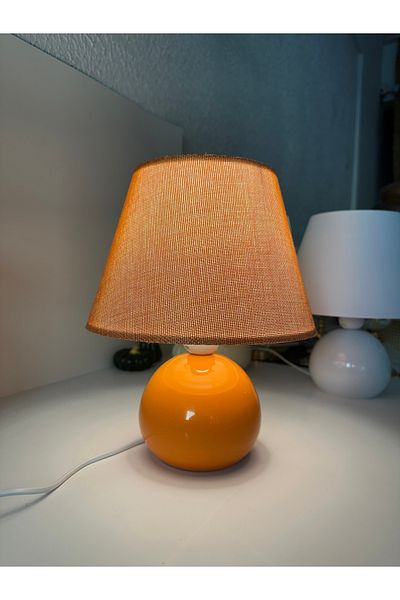 EvLight Lavinya Orange Fabric Metal Lampshade