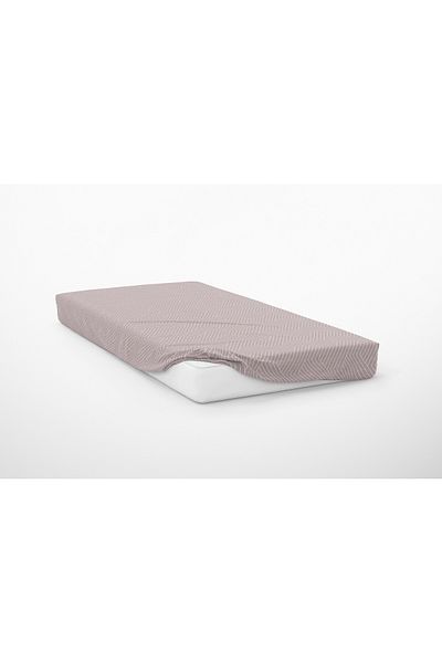 Leruum London Fitted Sheet 100X200 Taşır 1 Pillowcase Pink and White 1 Person Single