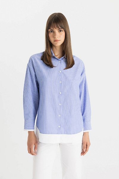 DeFacto Poplin Striped Relax Fit hosszú ujjú tunika ing - C9431AX24SM