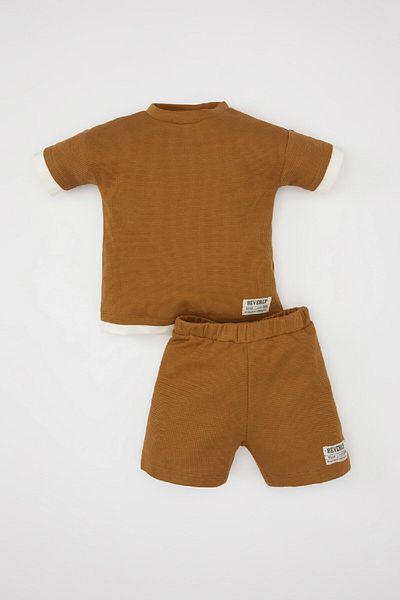 DeFacto Baby Boy 2 Stück Set Waffel Kurzarm T-Shirt Shorts C6089a524sm