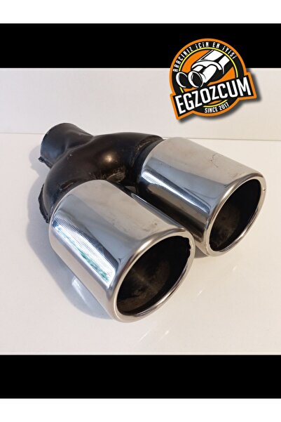EGZOZCUM 90 Mm. Düz Eşit Paslanmaz Krom Egzoz Ucu Eksoz Başlığı 1 Adet - -
