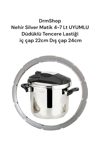 shopdrm DrmShop-Yeni-Nesil.Nehir- Silver Matik 4-7 Lt Uyumlu Düdüklü Tencere ...