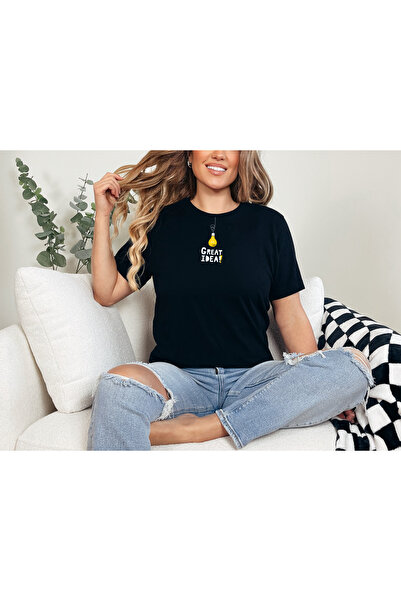 GHAND تي شيرت بقصة عادية مطبوع عليه فكرة رائعة