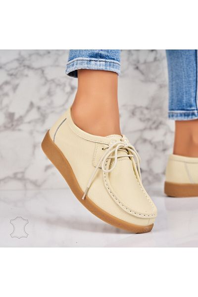 Joana Women's Loafers Natural Leather Beige Harla