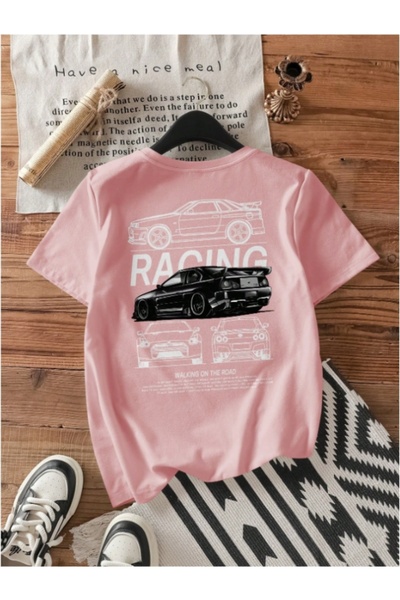 MOONBULL Μπλουζάκι Unisex Racing με στάμπα στην πλάτη, σε μεγάλο μέγεθος