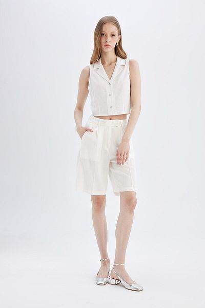 DeFacto Satin-Shorts mit hoher Taille – Kurzes Bein D1326AX24SM