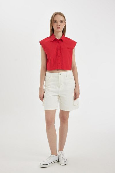 DeFacto Oversize Wide Fit Flame Cotton Sleeveless Shirt D0358Ax24Sm