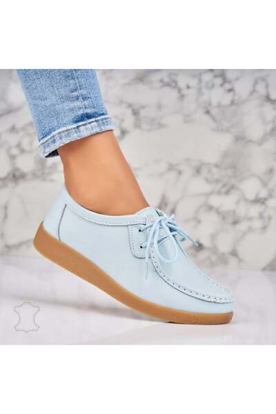 Joana Γυναικεία Μοκασίνια από Φυσικό Δέρμα σε Τυρκουάζ Χρώμα Harla