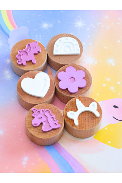 Bonimo مجموعة طوابع خشبية يونيكورن - 6 قطع