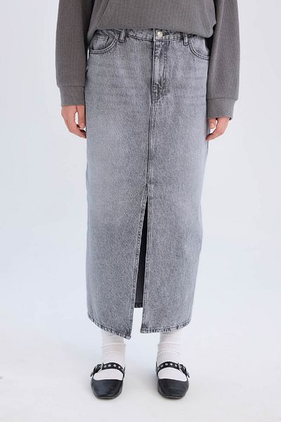 DeFacto Long Fit Slit Pocket Long Length Jean Skirt D1375Ax24Au