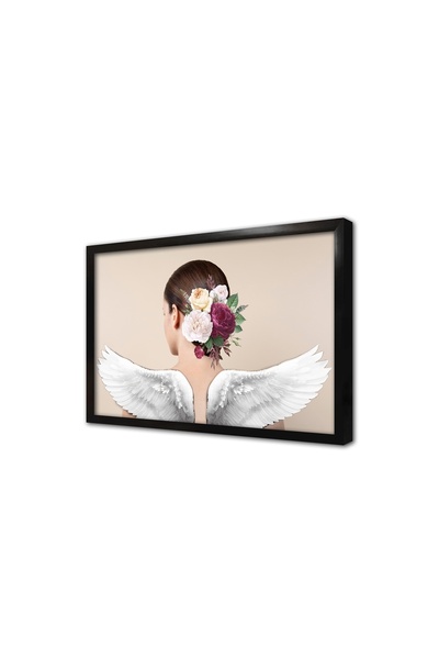 Tablosan Tablou MDF cu rama pentru femeie cu aripi de înger