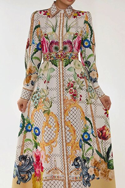 Hiccup Φόρεμα Maxi με εμπριμέ μακρυμάνικη ζώνη