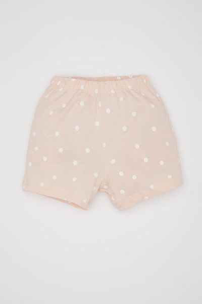 DeFacto Set pijamale pentru fetiță - bumbac pieptănat cu buline, pantaloni scurți cu mânecă scurtă C5068a524hs