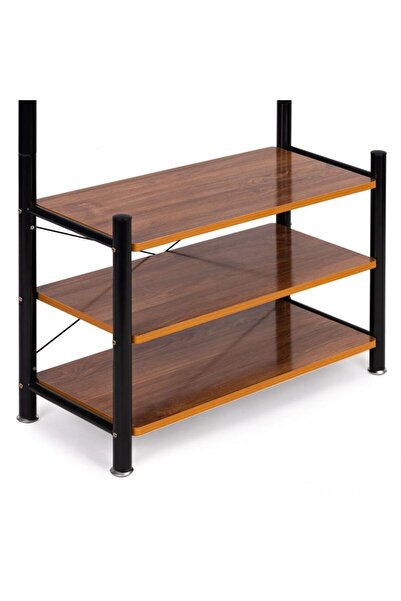 Generic Metal Clothes Hanger Organizer and Clothes Rack with Hooks and 3 Shoe Racks | White 190x66x30 cm