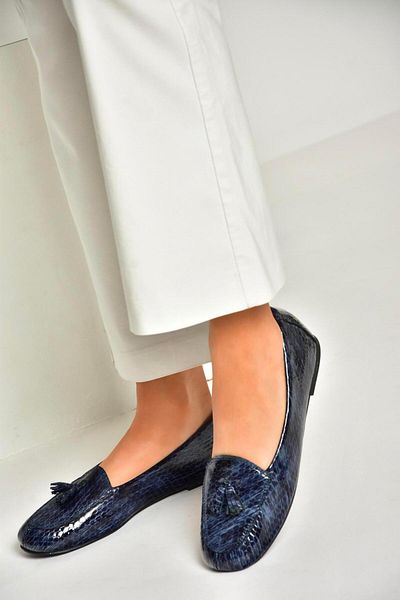 Fox Shoes R 667001203   Balerini din piele naturală cu imprimeu bleumarin