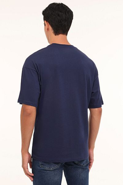 lumberjack Ανδρικό μπλουζάκι Fran Navy Blue με στρογγυλή λαιμόκοψη