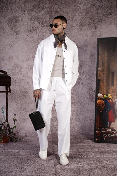 king brich Baggy Kalıp Önü Çıma Detaylı Erkek Gabardin Pantolon