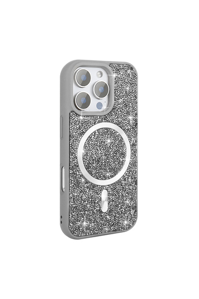 ZM STORE غطاء متوافق مع هاتف آيفون 16 برو ماكس من آبل، تصميم بمظهر الألماس، غ...