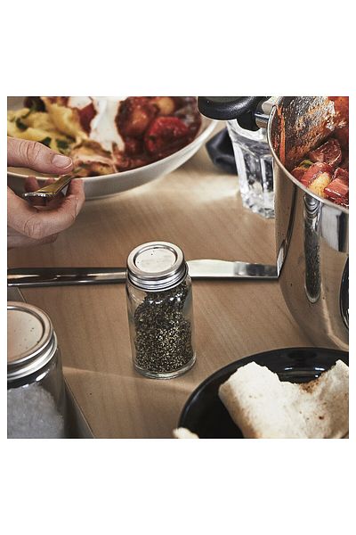 IKEA Guldfisk Spice Jar 6 Cl – Clear Glass & Stainless Steel, 8x4 Cm