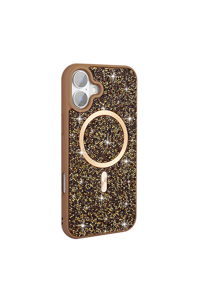 ZM STORE غطاء متوافق مع هاتف آيفون 16 من آبل بتصميم ماسي وخاصية M-safe وغطاء ...