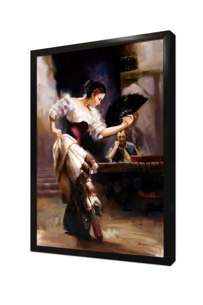 Tablosan Pictură MDF înrămată cu dansatoare spaniole cu evantai