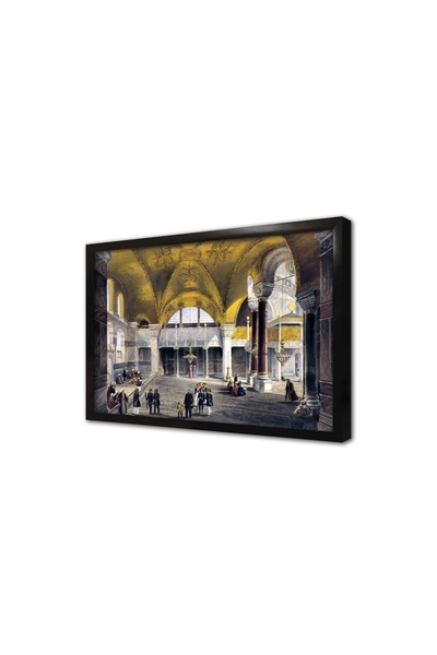 Tablosan Pictură MDF înrămată cu cadru, cu temă arhitecturală a Epoca Otomană a Hagia Sofia