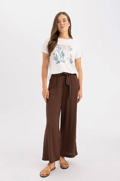 DeFacto Wide Leg Crinkle Viskóza Culotte Capri - C9565AX24SM