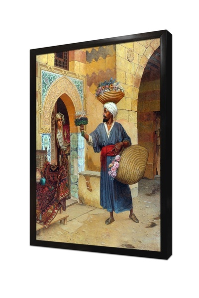 Tablosan Tablou MDF cu rama de vânzător de flori