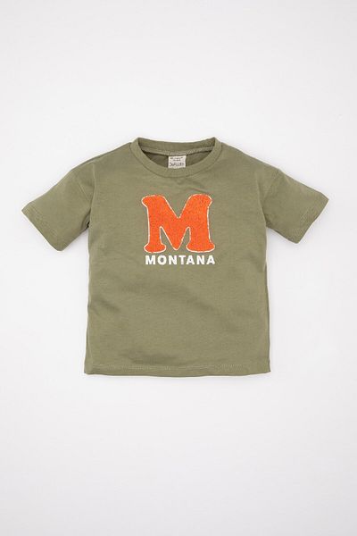 DeFacto Baby Boy Crew Neck Printed Short Sleeve T-Shirt C9359A524Sm