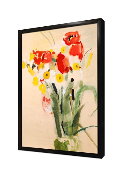 Tablosan Τραπέζι MDF με κόκκινο κορνίζα με λουλούδια