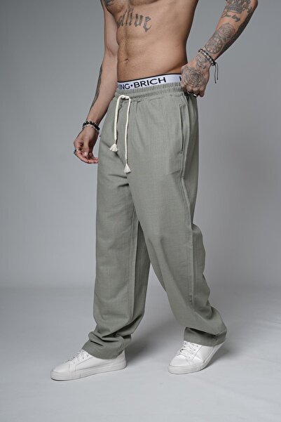 king brich Φαρδύ ίσιο λινό παντελόνι