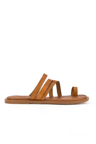 Ziya Women's Genuine Leather Slippers 1511010 Z1018 Tan