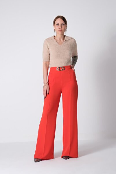 EXPLOSION Gold Metal Tokalı Yüksek Bel Pantolon