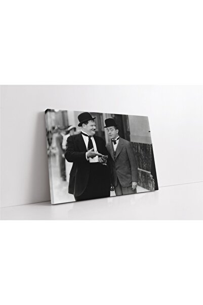 Tablosan Pictură pe pânză cu fotografie Lorel Hardy alb-negru