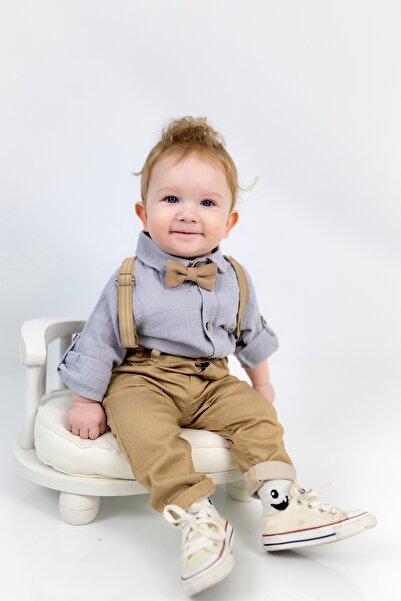 COCOSISS ERKEK BEBEK SLOPETLİ MÜSLİN GÖMLEK TAKIM