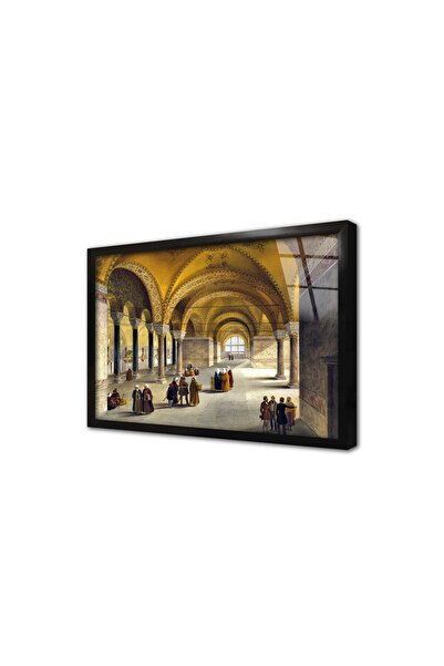 Tablosan Timpul Imperiului Otoman, pictură pe sticlă înrămată cu ramă, Moscheea Hagia Sofia