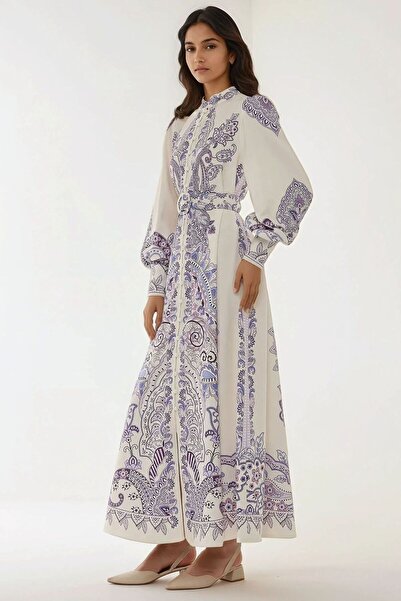 Hiccup Φόρεμα Maxi με εμπριμέ μακρυμάνικη ζώνη