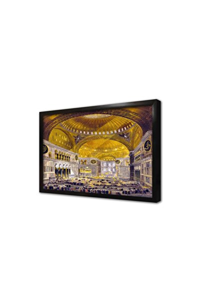 Tablosan Timpul Imperiului Otoman, pictură pe sticlă înrămată cu ramă, Moscheea Hagia Sofia